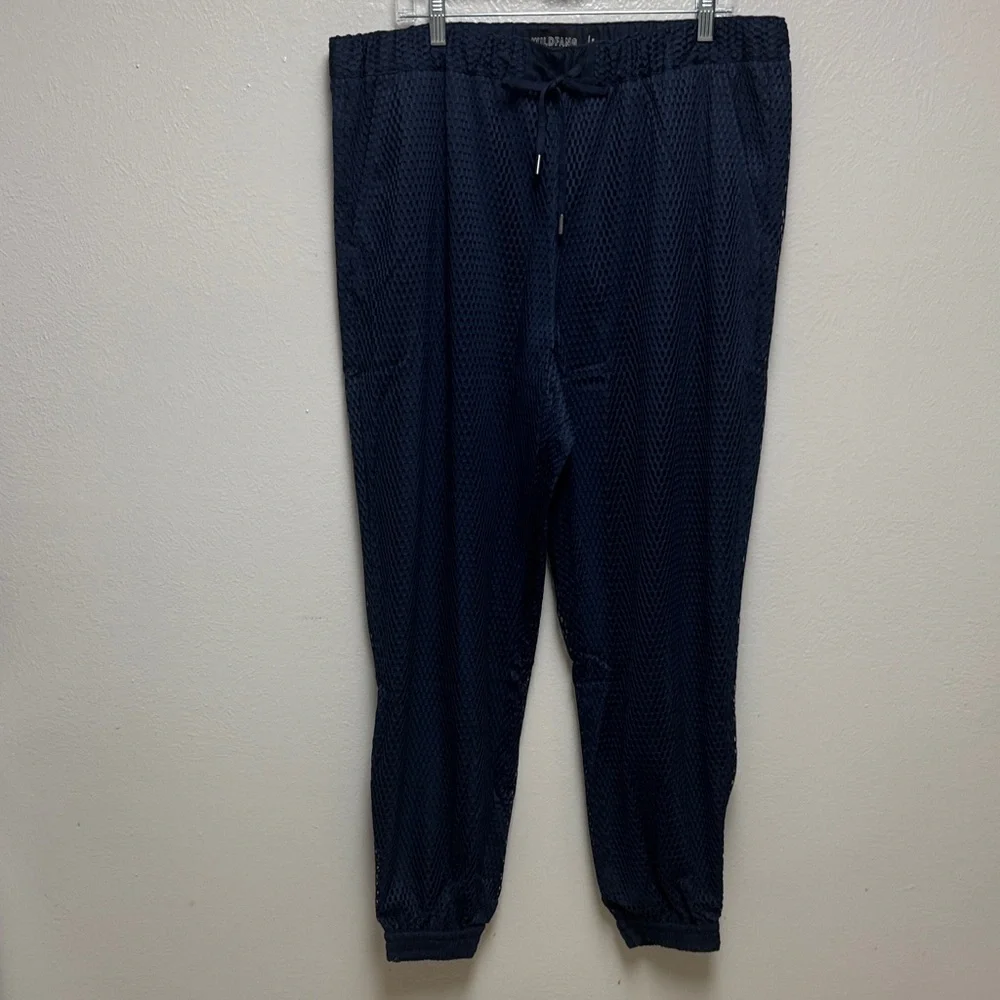 Wildfang Empower Navy Mesh Jogger Pants - Picture 3 of 10